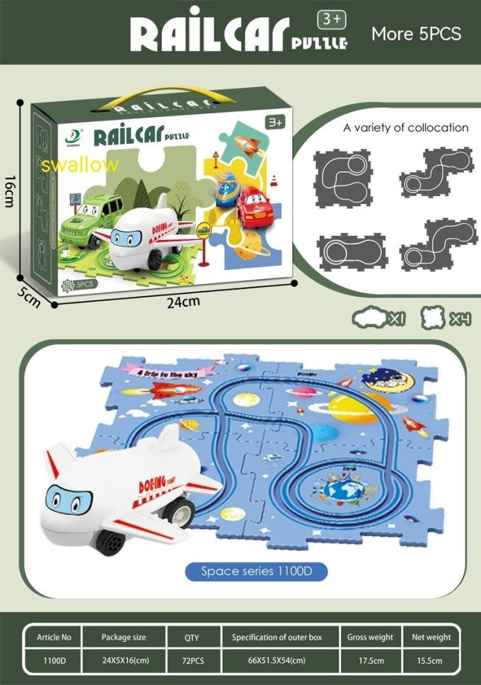 Children Puzzle Electric Railroad Speeder DIY Assembly Electric Car Automatic Rail City Scene Construction Education Toy Gift - Image 10
