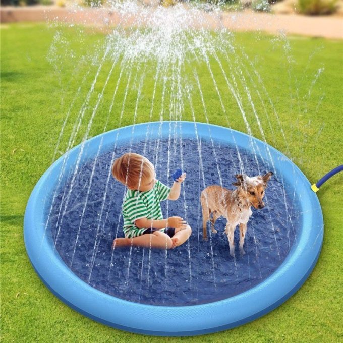 Non-Slip Splash Pad For Kids And Pet Dog Pool Summer Outdoor Water Toys Fun Backyard Fountain Play Mat - Image 2