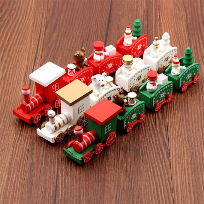 4pcs Mini Wood Train Toys - Image 2