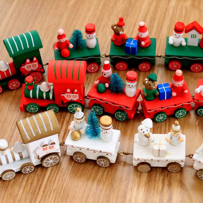 4pcs Mini Wood Train Toys - Image 3