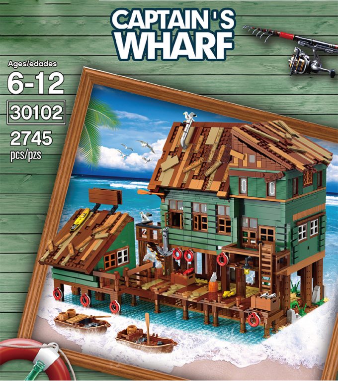 Blocks Bricks Old Fishing House Series Captain's Wharf Toys For Kids Christmas Gifts - Image 4
