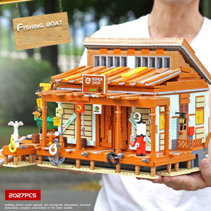 Blocks Bricks Old Fishing House Series Captain's Wharf Toys For Kids Christmas Gifts - Image 2