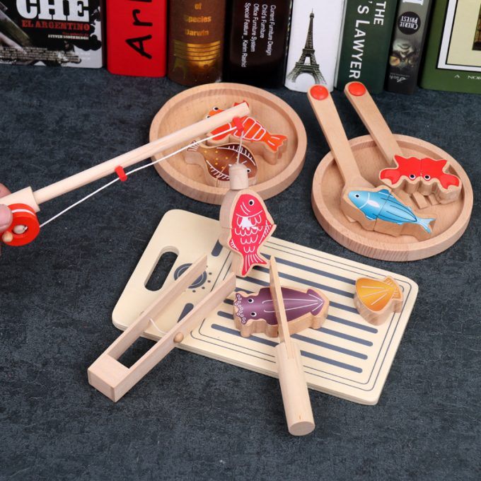 Multifunctional Magnetic Fishing Set Children's Educational Wooden Toys - Image 2