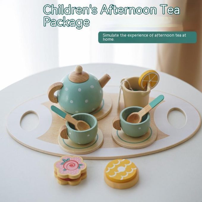 Wooden Children's Simulation Cake Stand Ice Cream Toy - Image 2