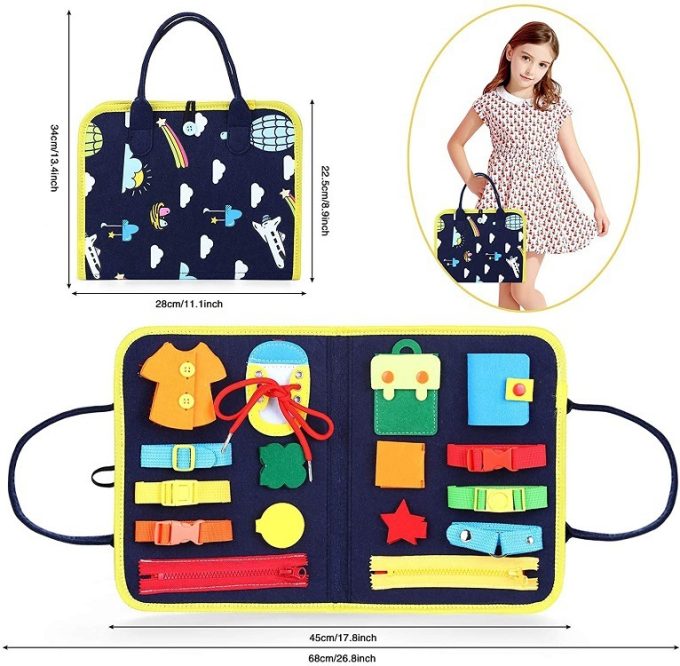 New Busy Book Children's Busy Board Dressing And Buttoning Learning Baby Early Education Preschool Sensory Learning Toy - Image 6