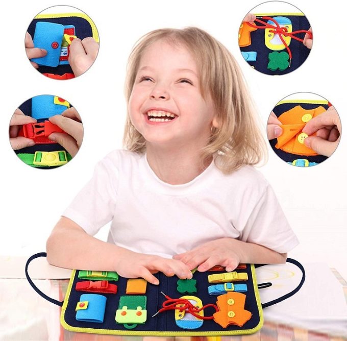 New Busy Book Children's Busy Board Dressing And Buttoning Learning Baby Early Education Preschool Sensory Learning Toy - Image 2