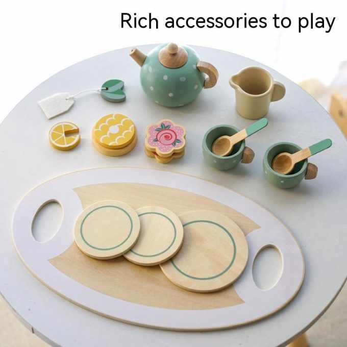 Wooden Children's Simulation Cake Stand Ice Cream Toy - Image 5