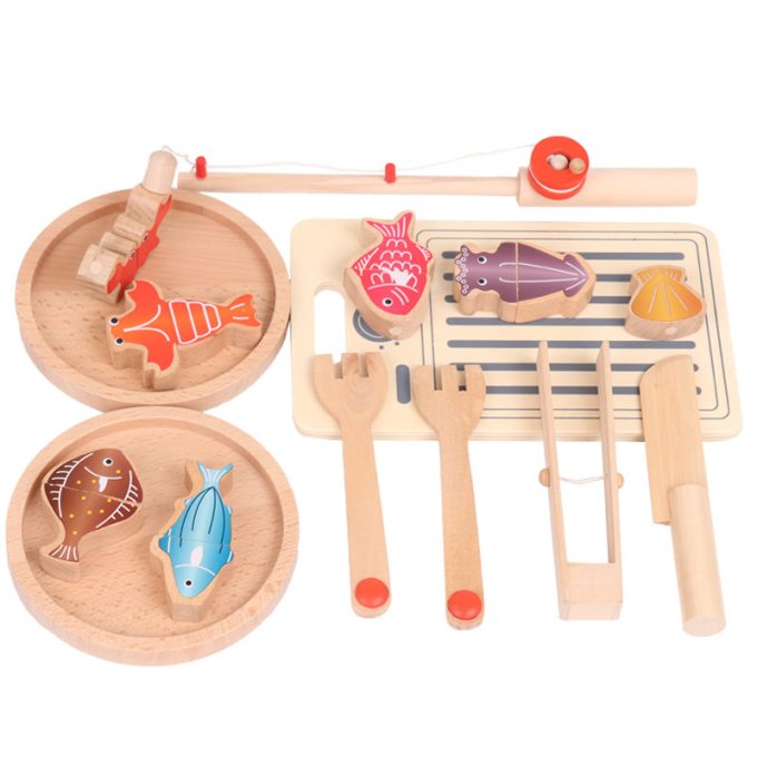 Multifunctional Magnetic Fishing Set Children's Educational Wooden Toys - Image 3