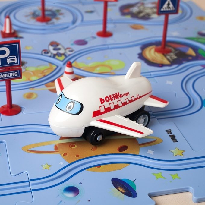 Children Puzzle Electric Railroad Speeder DIY Assembly Electric Car Automatic Rail City Scene Construction Education Toy Gift - Image 4